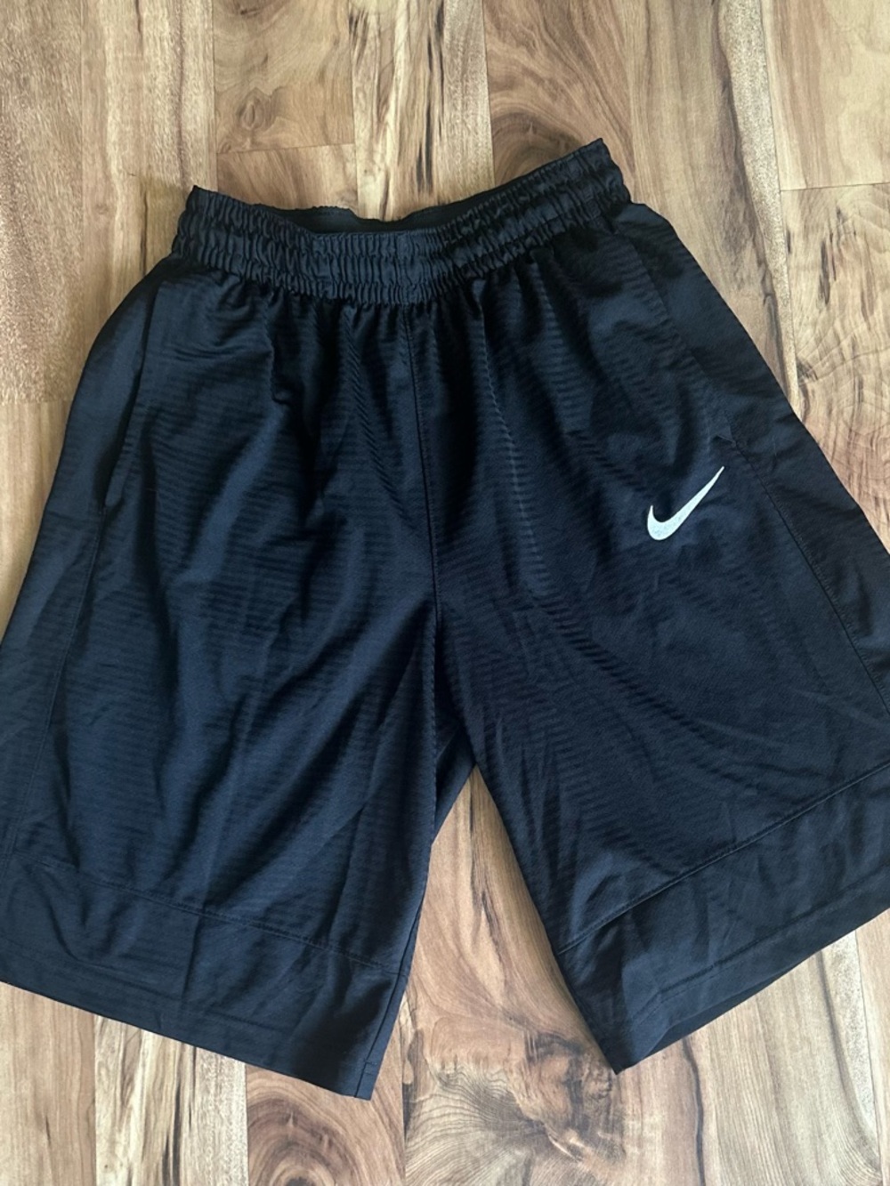 Nike Black Men’s Athletic Shorts with White Swoosh